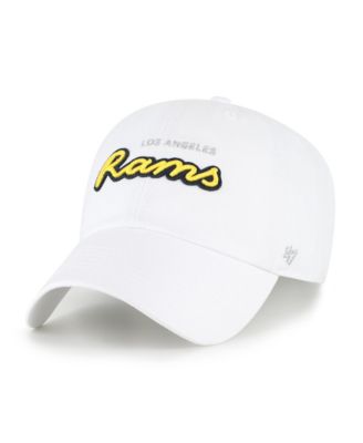 Women's White Los Angeles Rams Trendy Script Clean Up Adjustable Hat