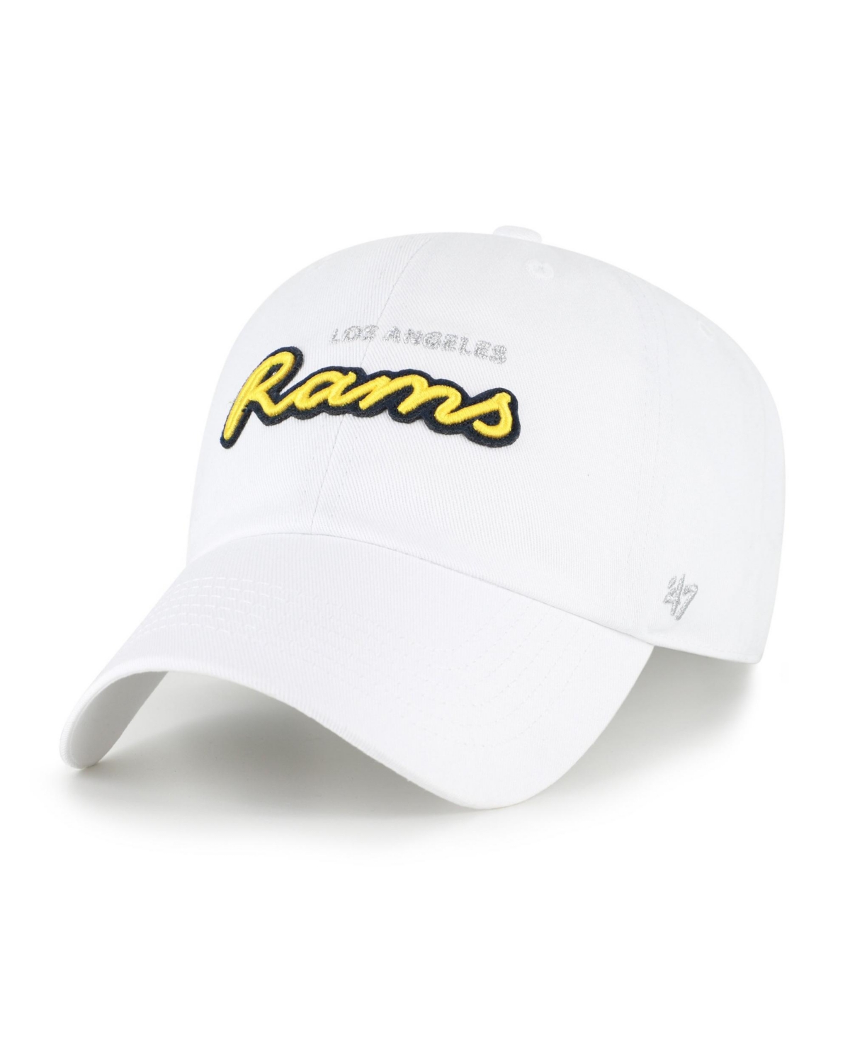 '47 Brand Women's White Los Angeles Rams Trendy Script Clean Up Adjustable Hat - White