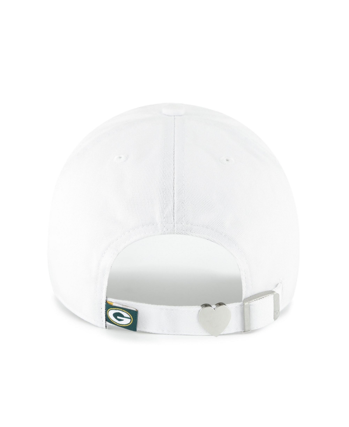 '47 Brand Women's White Green Bay Packers Trendy Script Clean Up Adjustable Hat