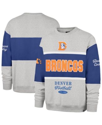 Men's Denver Broncos Blockfield Maximalist Crewneck Design Embroidered Graphics Sweatshirt
