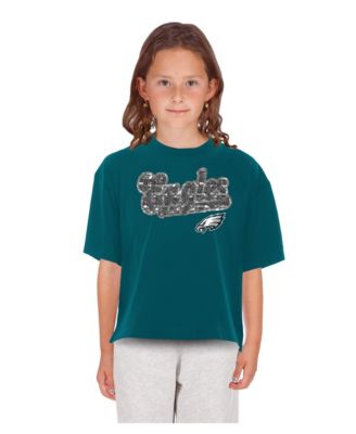 Girls' 4-16 Philadelphia Eagles Flip-Sequin Boxy T-Shirt