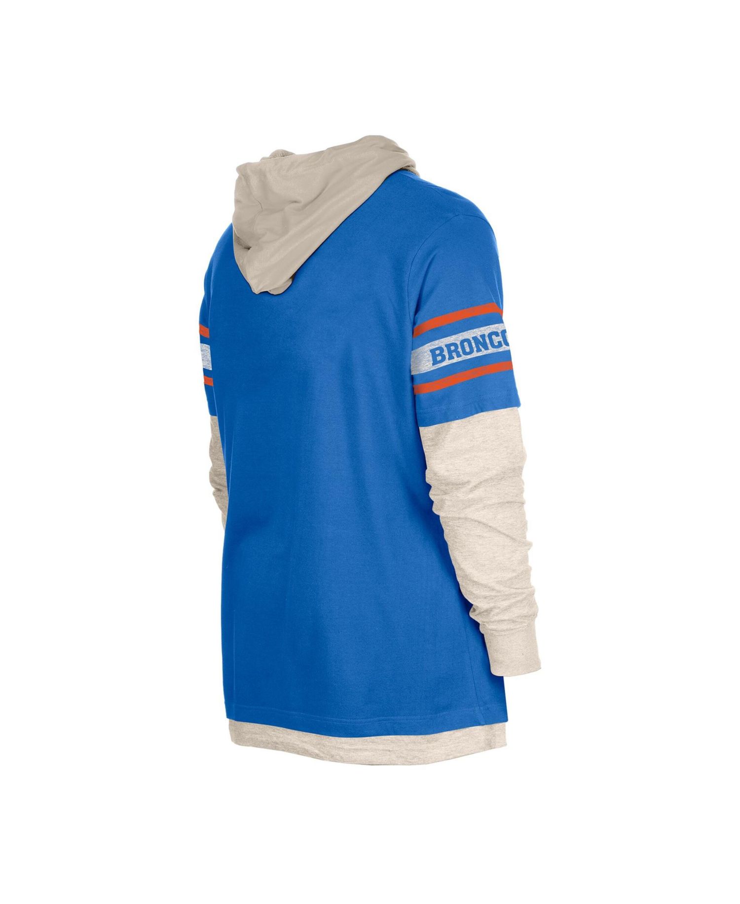 Men's Denver Broncos Twofer Layered Hooded Long-Sleeve T-Shirt