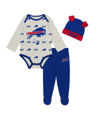 Baby Boys and Girls' Buffalo Bills Huddles Giggles Cotton Creeper, Pants and Hat, 3-Piece Set