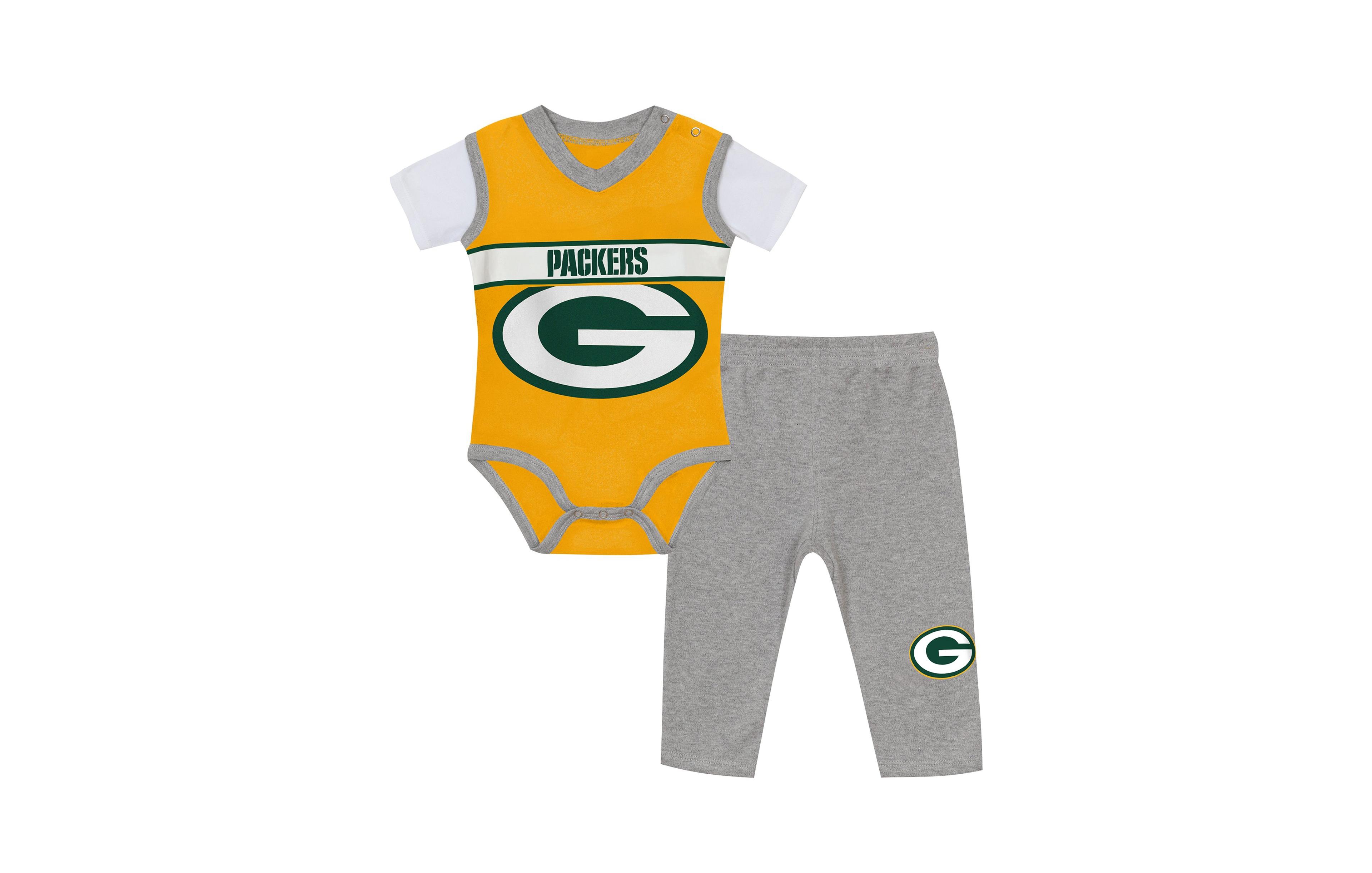 Outerstuff Baby Boys' Green Bay Packers Jersey Short-Sleeve Cotton Bodysuit and Pants Set