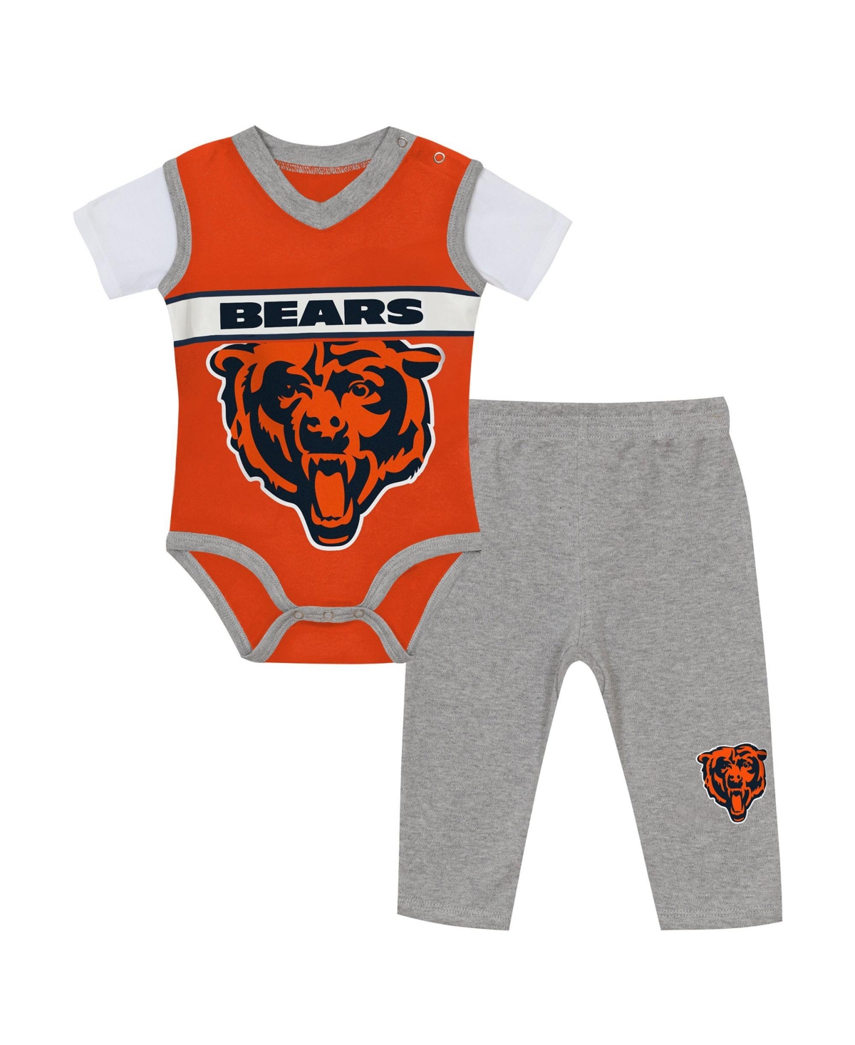 Infant Outerstuff  Orange/Heather Gray Chicago Bears Two-Piece Jersey Bodysuit & Pants Set