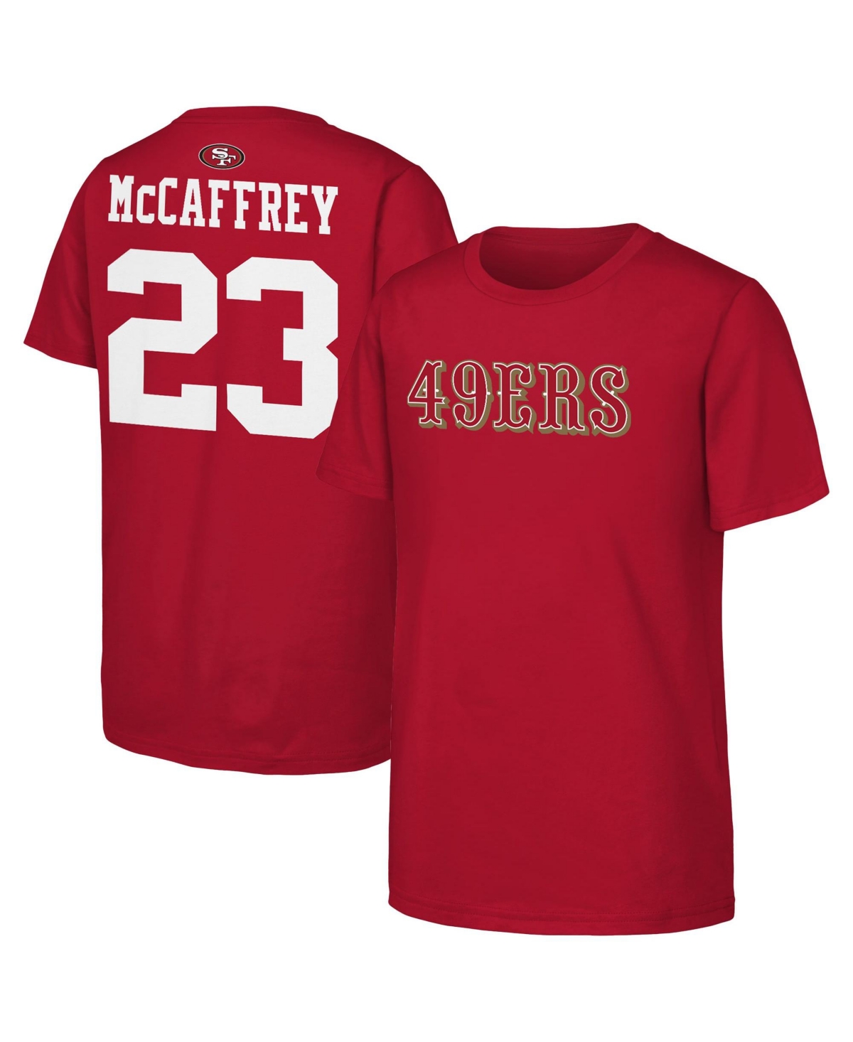 Outerstuff Kids' Boys' 4-20 And Girls' 4-16 San Francisco 49ers Christian Mccaffrey Name & Number Crewneck T-shirt In Scarlet