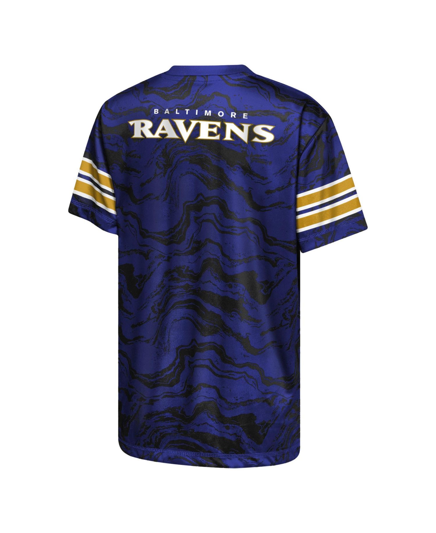 Boys' 4-20 and Girls' 4-16 Baltimore Ravens Slant Route Performance Crewneck Regular-Fit T-Shirt