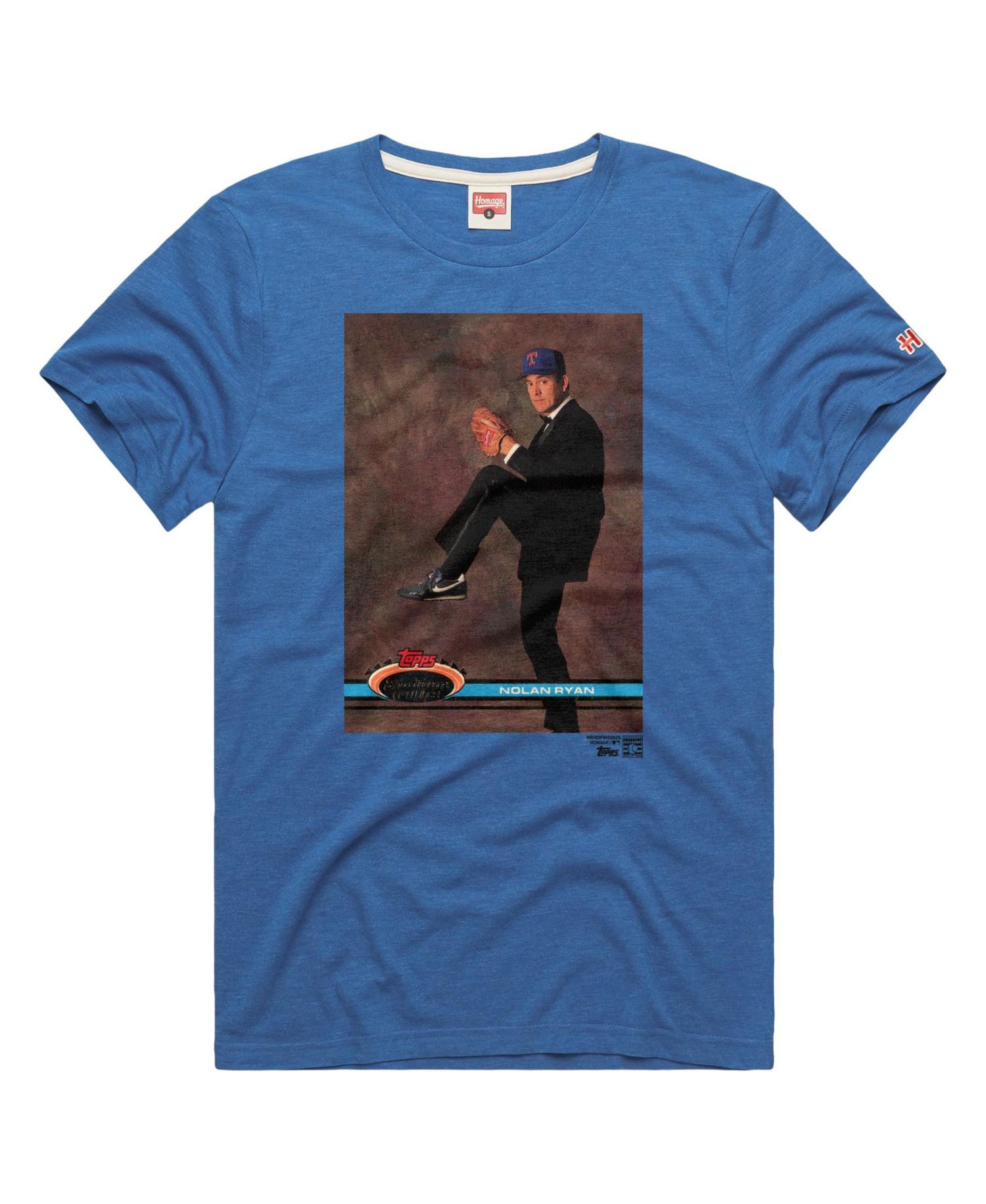 Men's Texas Rangers Nolan Ryan Topps Baseball Card Tri-Blend T-Shirt