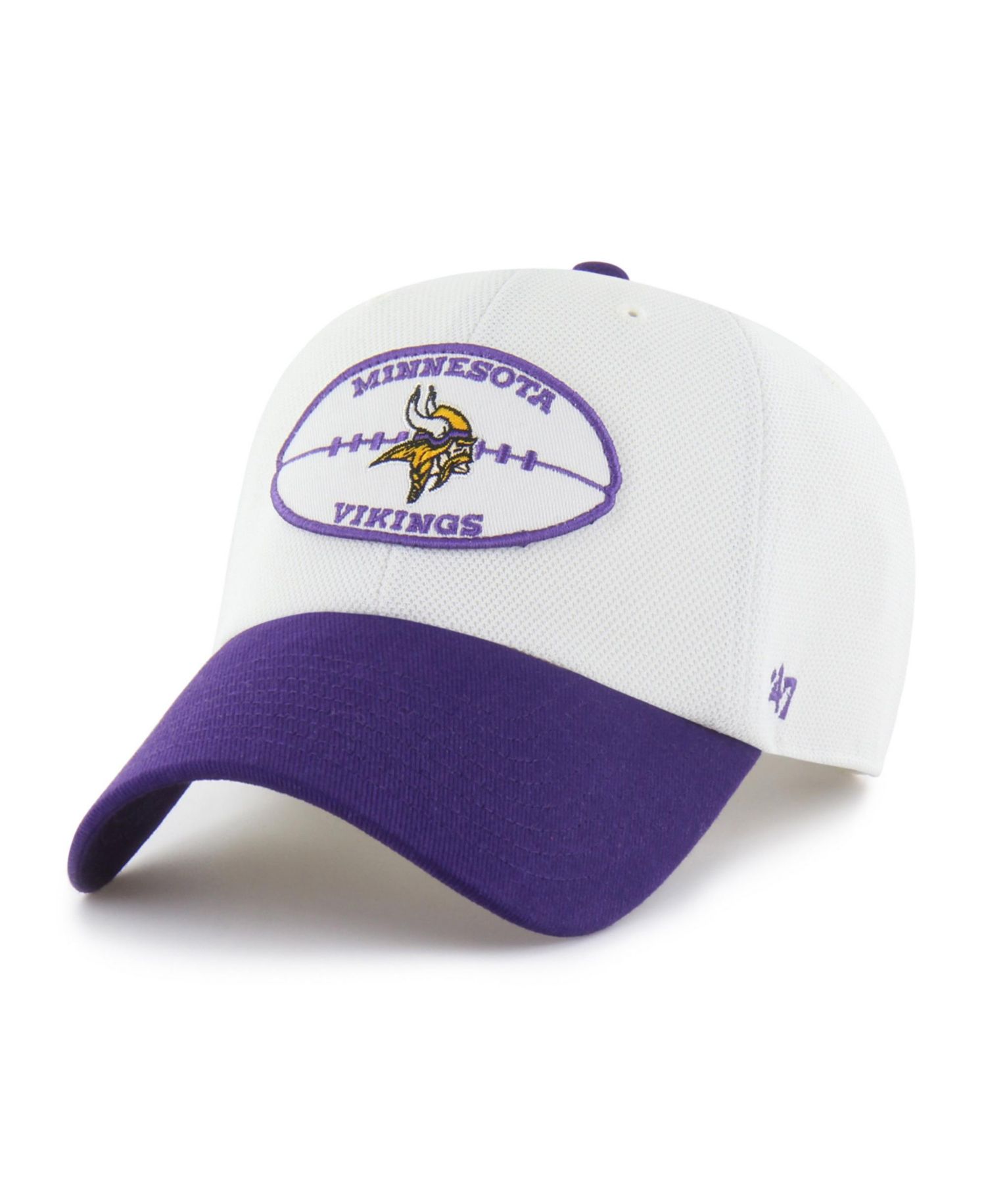 Men's White/Purple Minnesota Vikings Pique Patch Clean Up Adjustable Hat