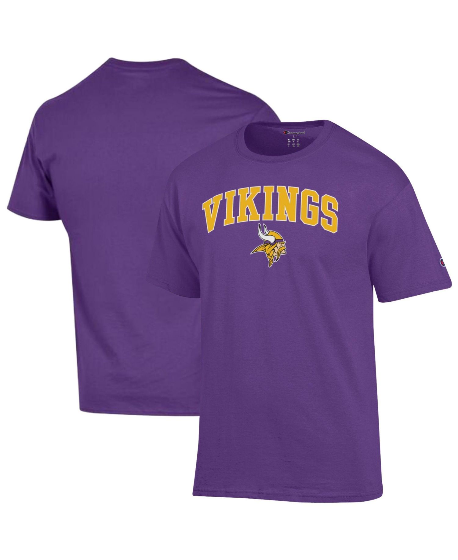 Men's Minnesota Vikings Arch Over Logo Screen-Printed Dropped Shoulders T-Shirt