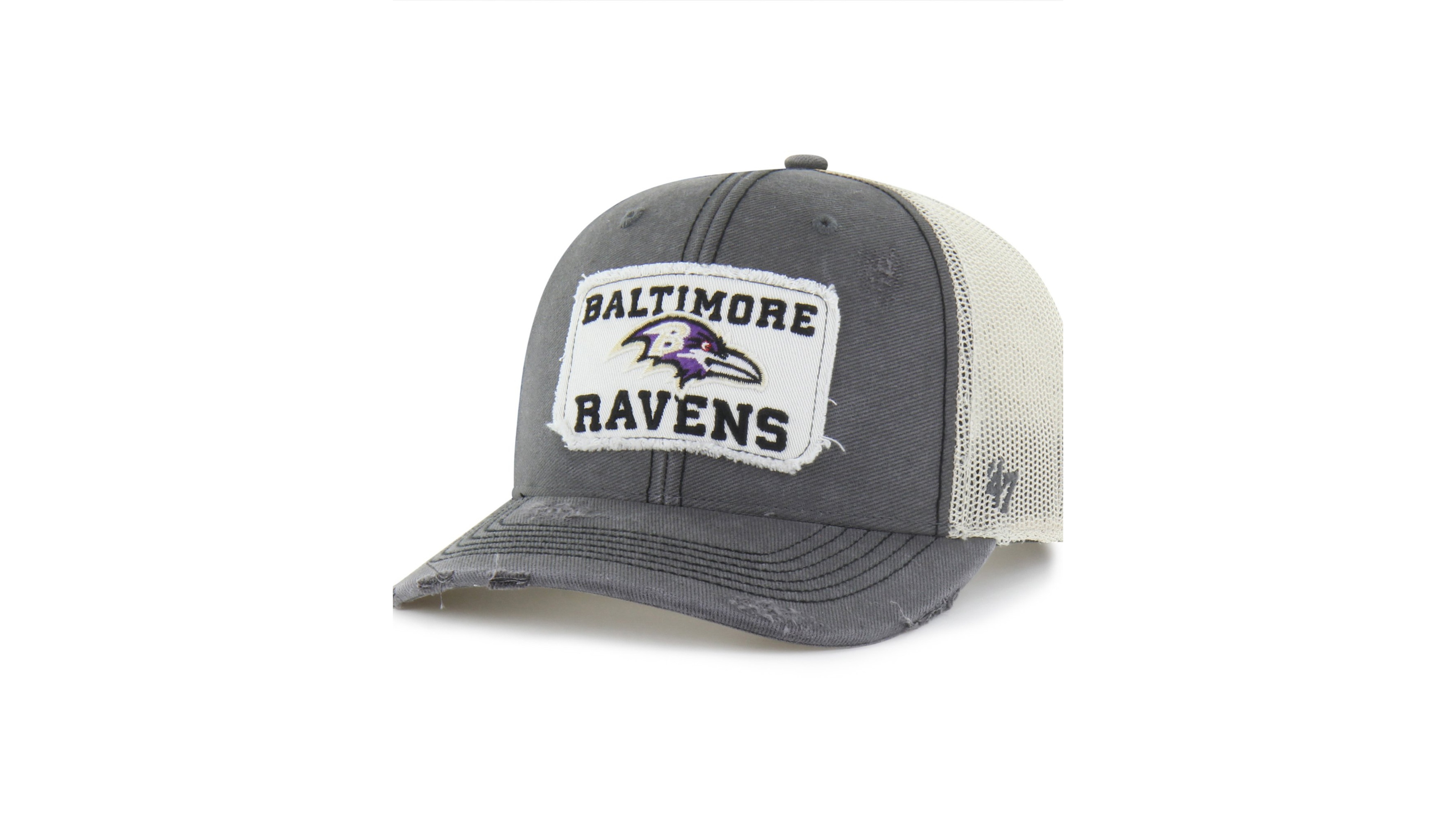'47 Brand Men's Charcoal Baltimore Ravens Egremont Well-Worn Adjustable Trucker Hat
