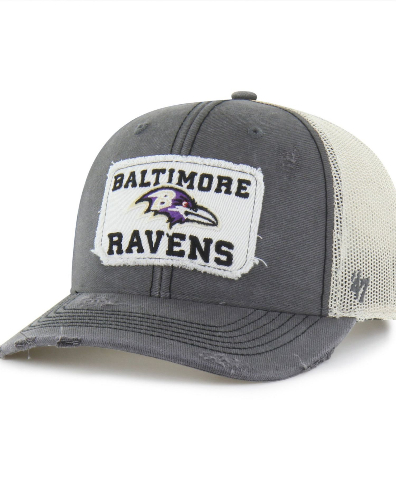 Men's Charcoal Baltimore Ravens Egremont Well-Worn Adjustable Trucker Hat