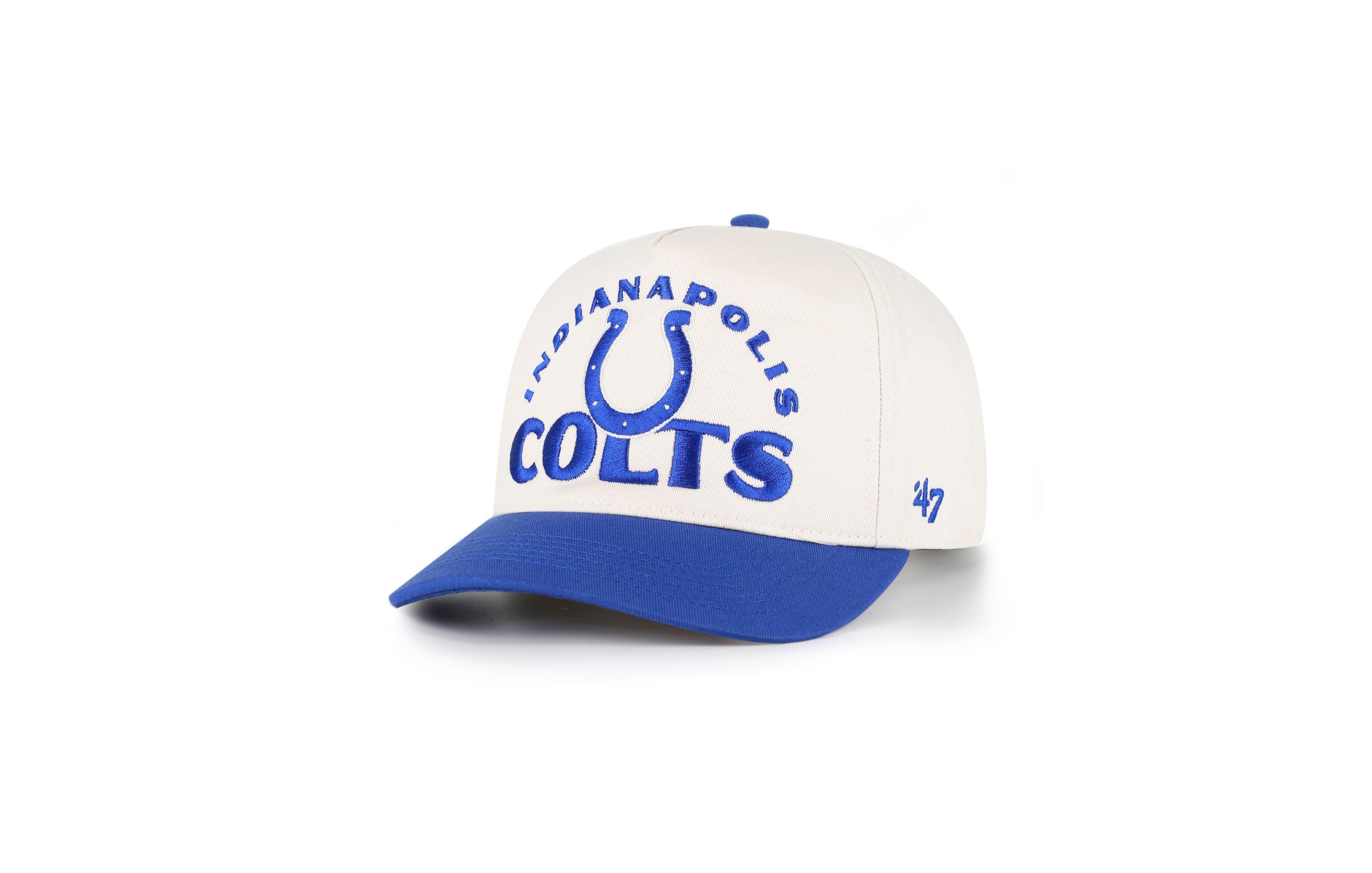 '47 Brand Indianapolis Colts Arcitext Hitch Five-Panel Garment-Washed Baseball Cap