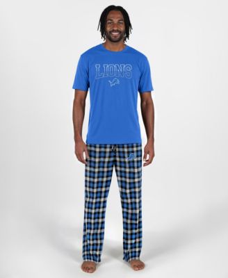 Men's Detroit Lions Highland Plaid Short-Sleeve Sleep Set, 2-Piece Set