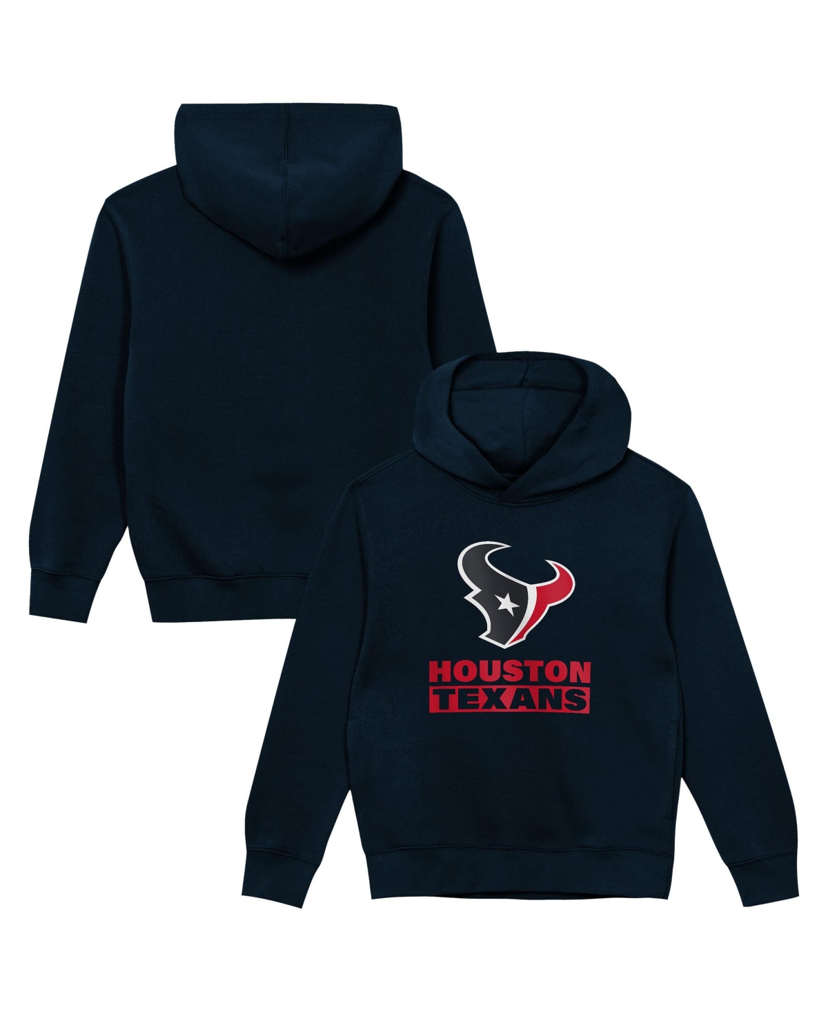 Outerstuff Kids' Toddler Boys' 2t-5t Houston Texans Back To Basics Fleece-lined Rib-knit Cotton-blend Hoodie In Navy