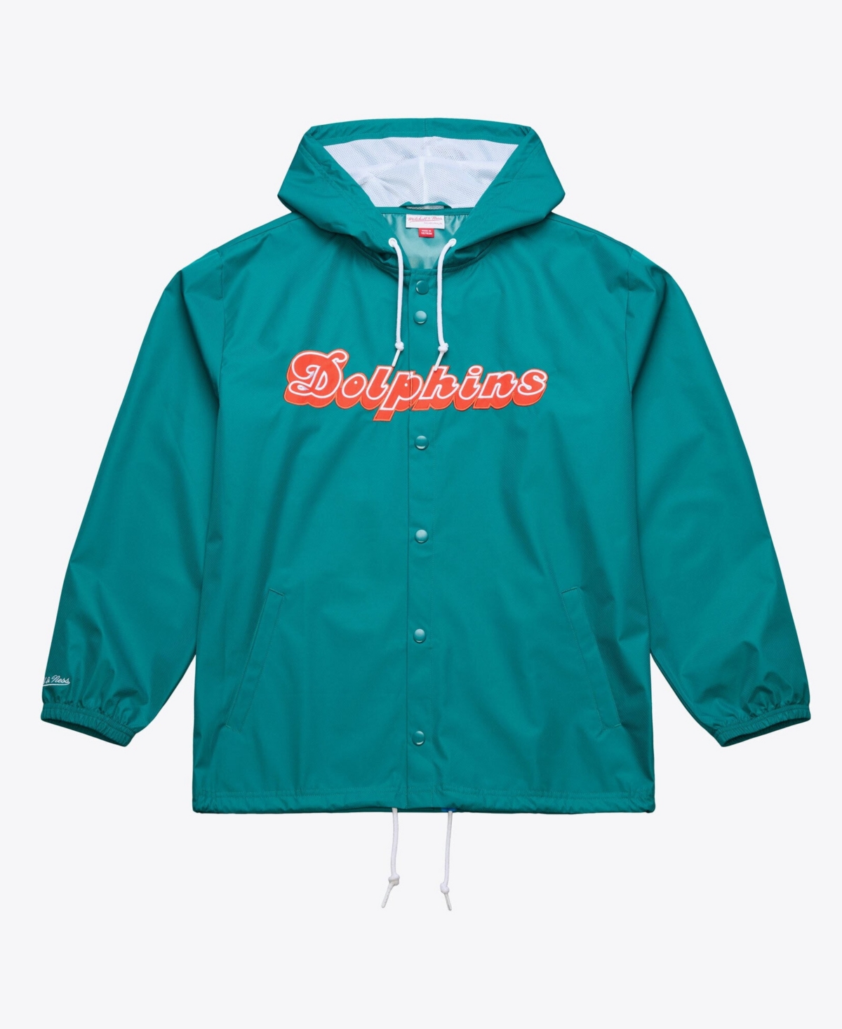 Mitchell & Ness Men's Aqua Miami Dolphins Coaches Full-Snap Hooded Windbreaker Jacket