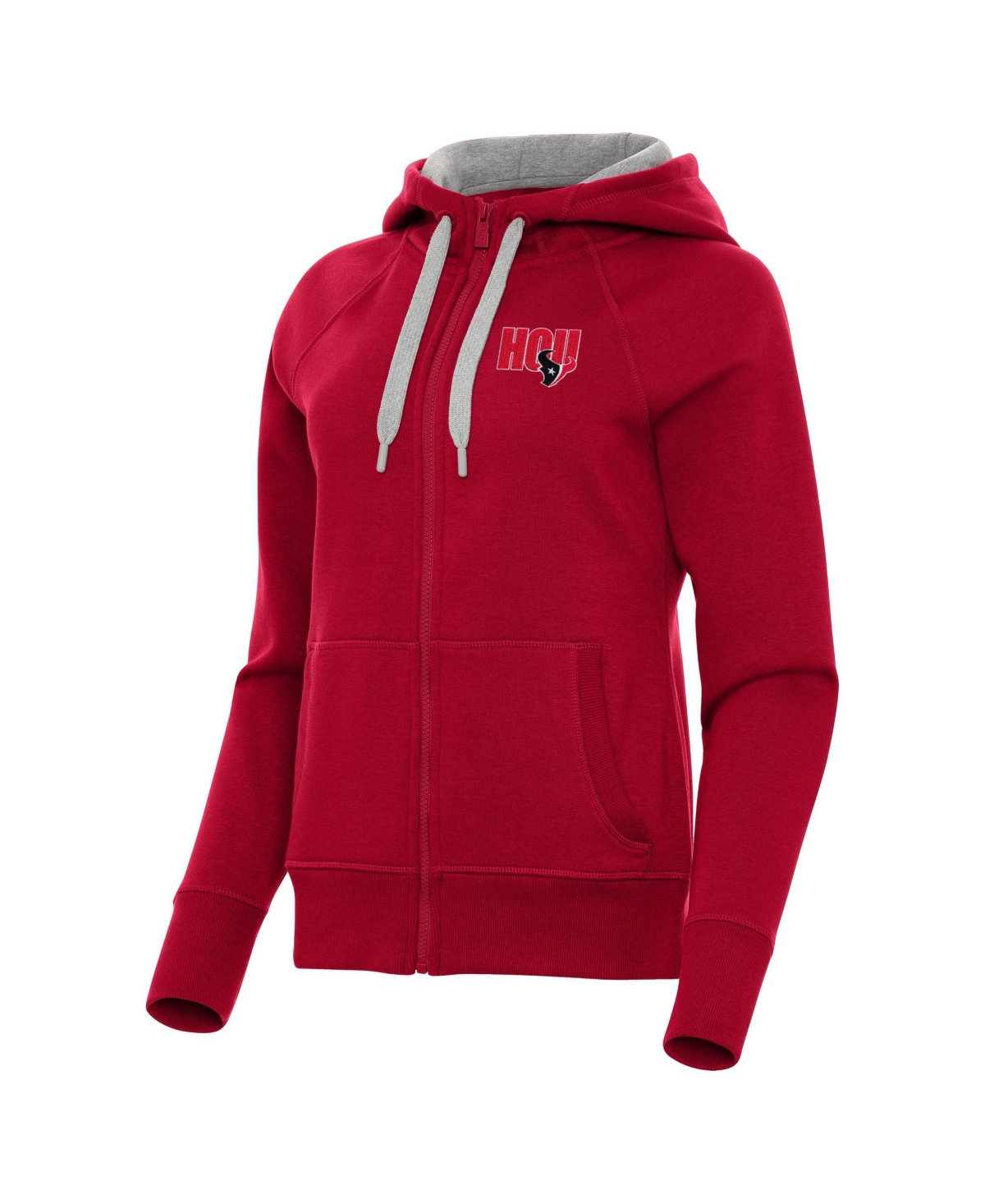 Antigua Women's Houston Texans Victory Graphic Full-zip Hoodie In Red