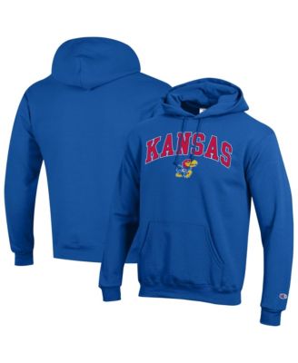 Men's Kansas Jayhawks Arch Over Logo Graphic Fleece-Lined Pullover Hoodie