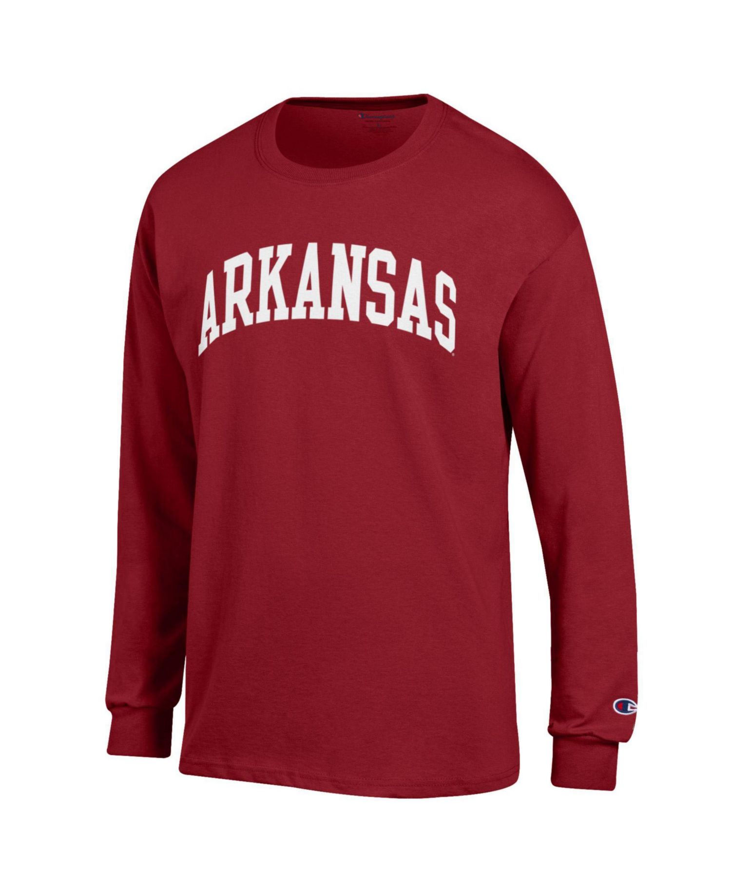Men's Arkansas Razorbacks Basic Arch Crew Neck Long Sleeve T-Shirt