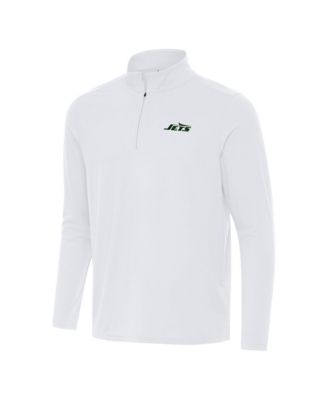 Men's White New York Jets Intent Quarter-Zip Pullover Jacket