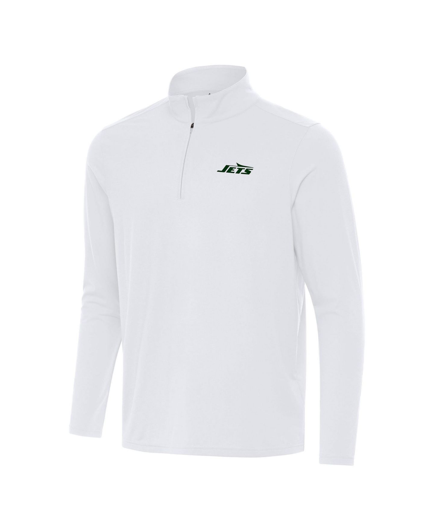 Мужская куртка Antigua White New York Jets Intent Quarter-Zip Pullover — фото 1