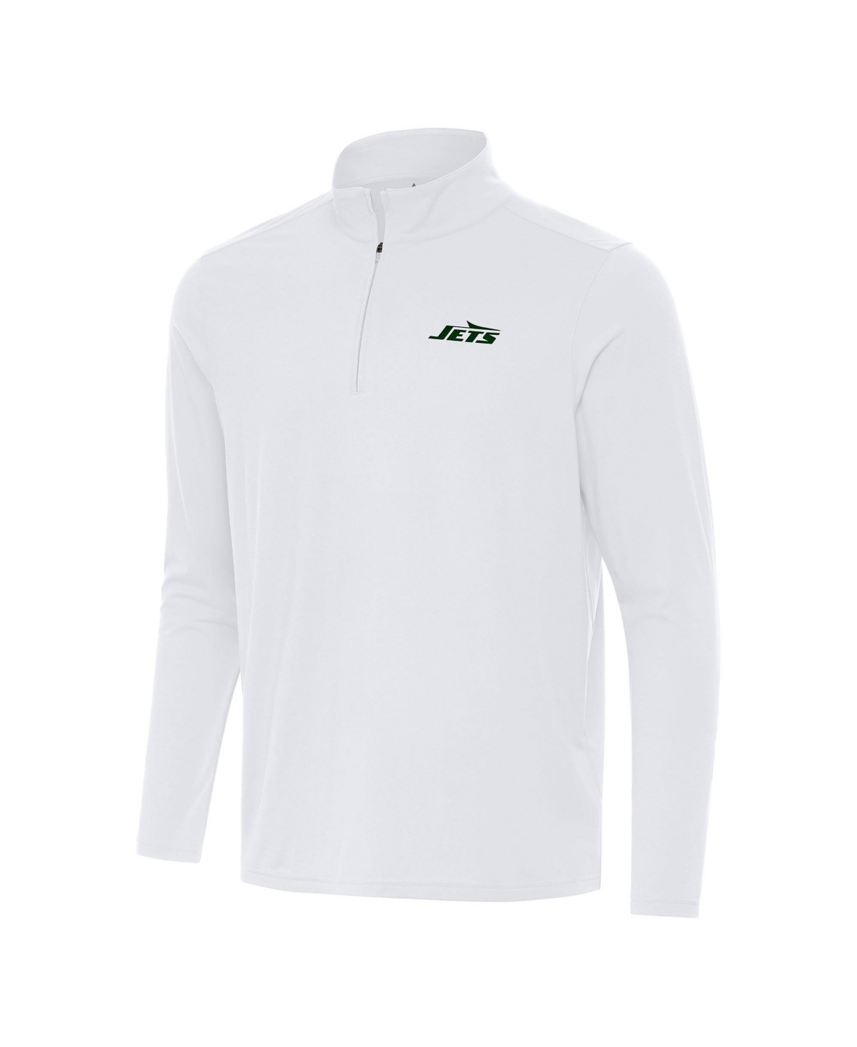 Antigua Men's White New York Jets Intent Quarter-Zip Pullover Jacket