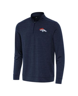 Men's Heather Navy Denver Broncos Bright Quarter-Zip Jacket