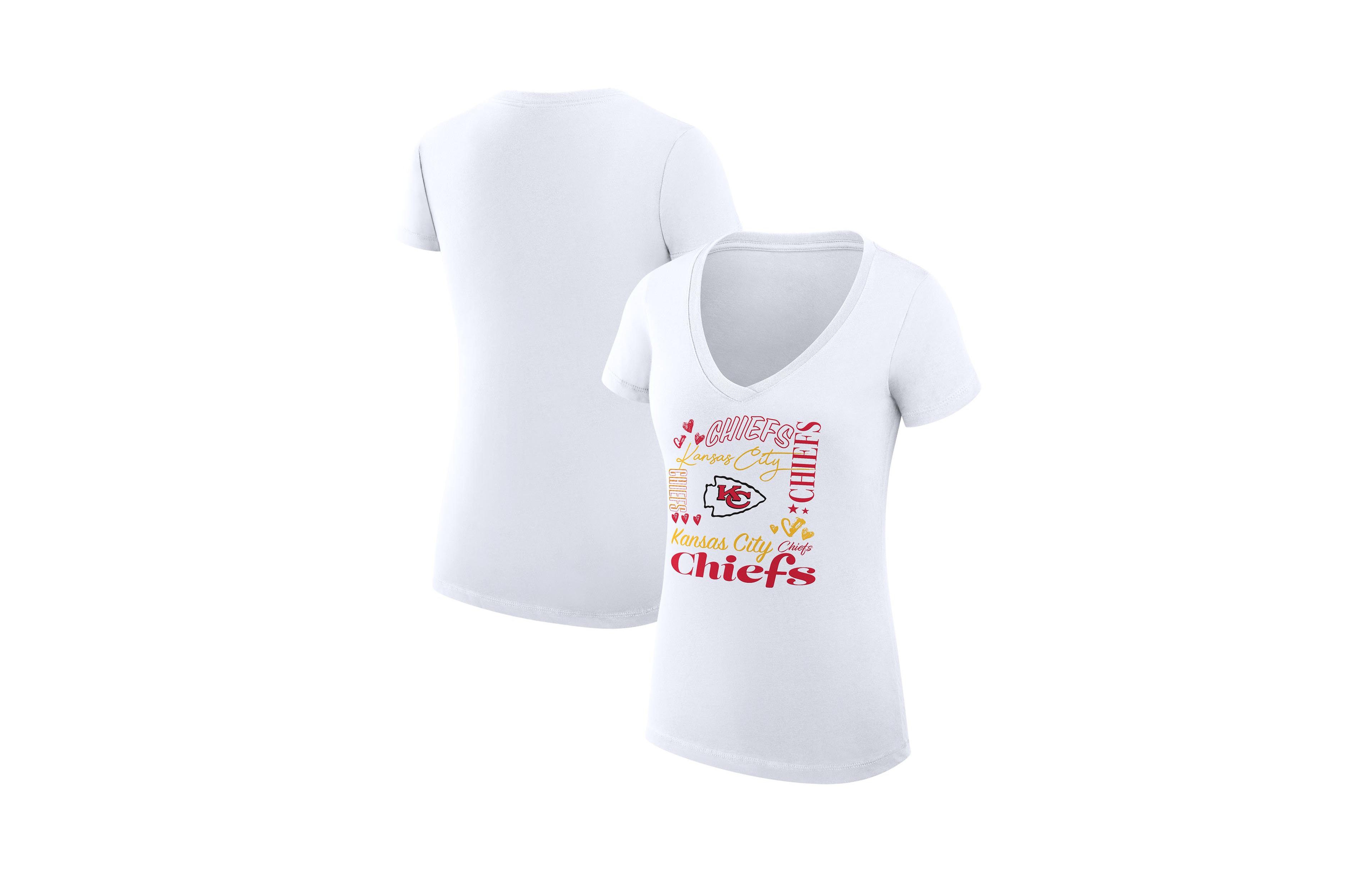 G-iii 4Her by Carl Banks Women's Kansas City Chiefs Super-Slim Fit V-Neck Short-Sleeve T-Shirt