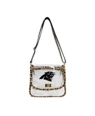 Carolina Panthers Leopard Print Trim Clear Purse