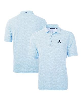 Men's Light Blue Atlanta Braves Virtue Eco Pique Botanical Print Polo Shirt