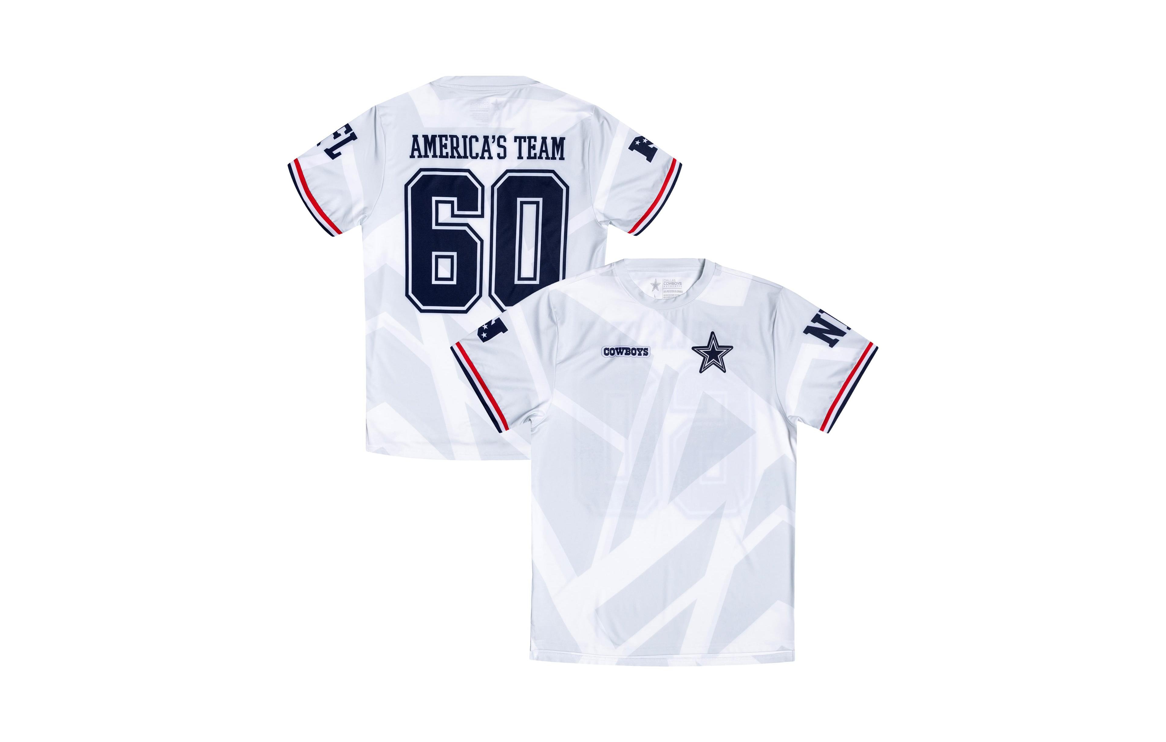 Dallas Cowboys Merchandise Boys' & Girls' 4-16 America's Team Fashion Soccer Top Crewneck Embroidered Applique Graphics T-Shirt