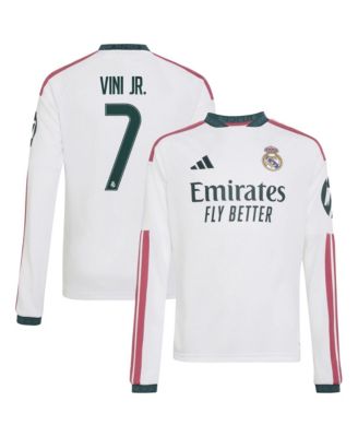 Big Boys and Girls Vini Jr. White Real Madrid 2026/27 Home Replica Long Sleeve Jersey