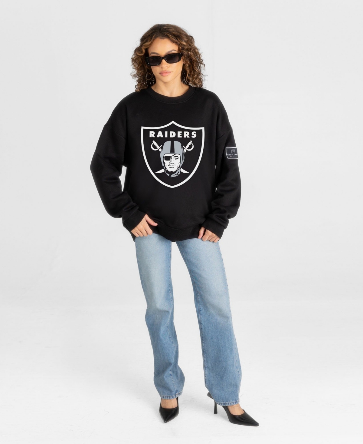 Gameday Couture Women's Las Vegas Raiders Oversized Drop-Shoulder Crewneck Sweatshirt