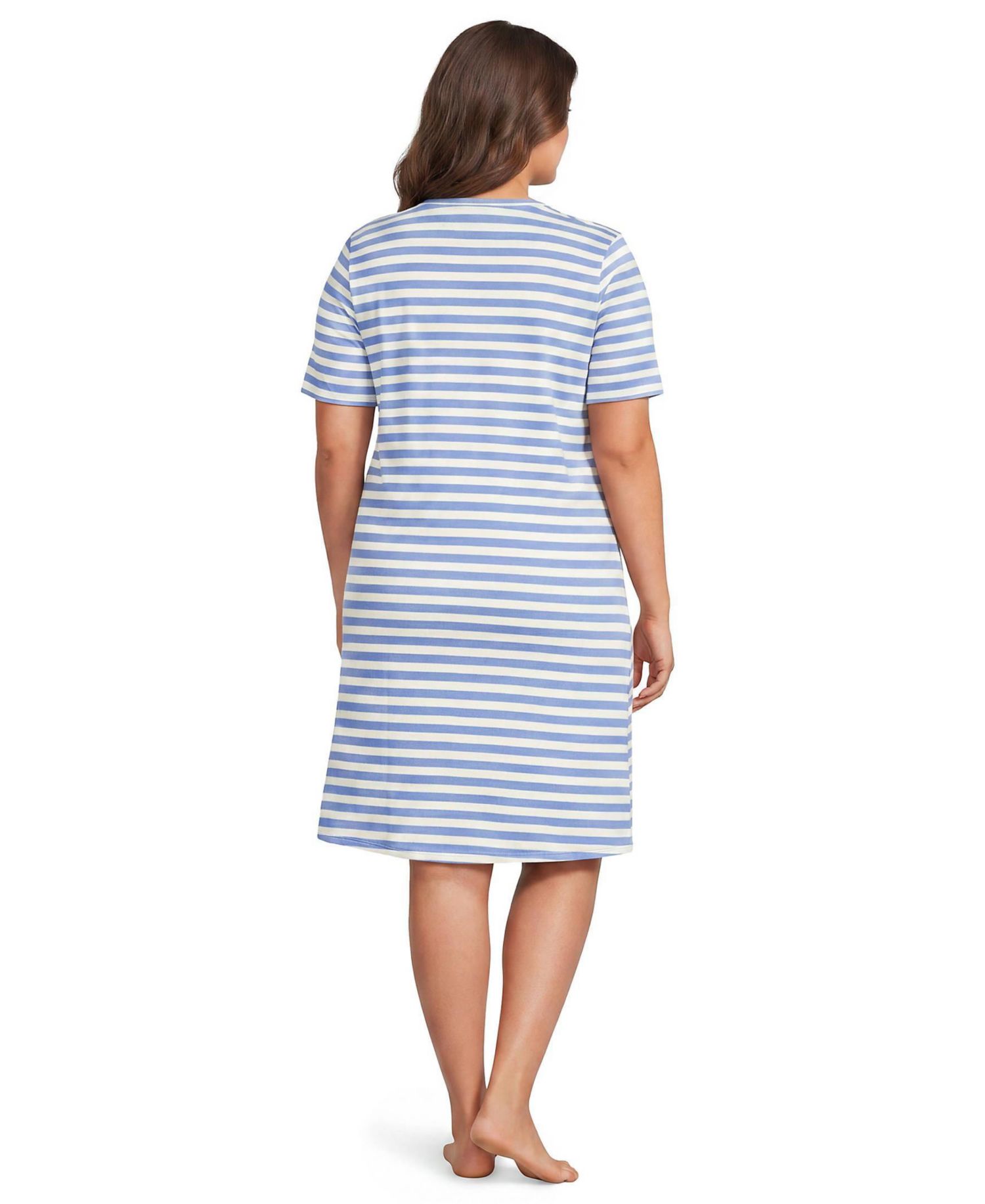 Plus Size Cotton Interlock Short Sleeve Knee Length Gown