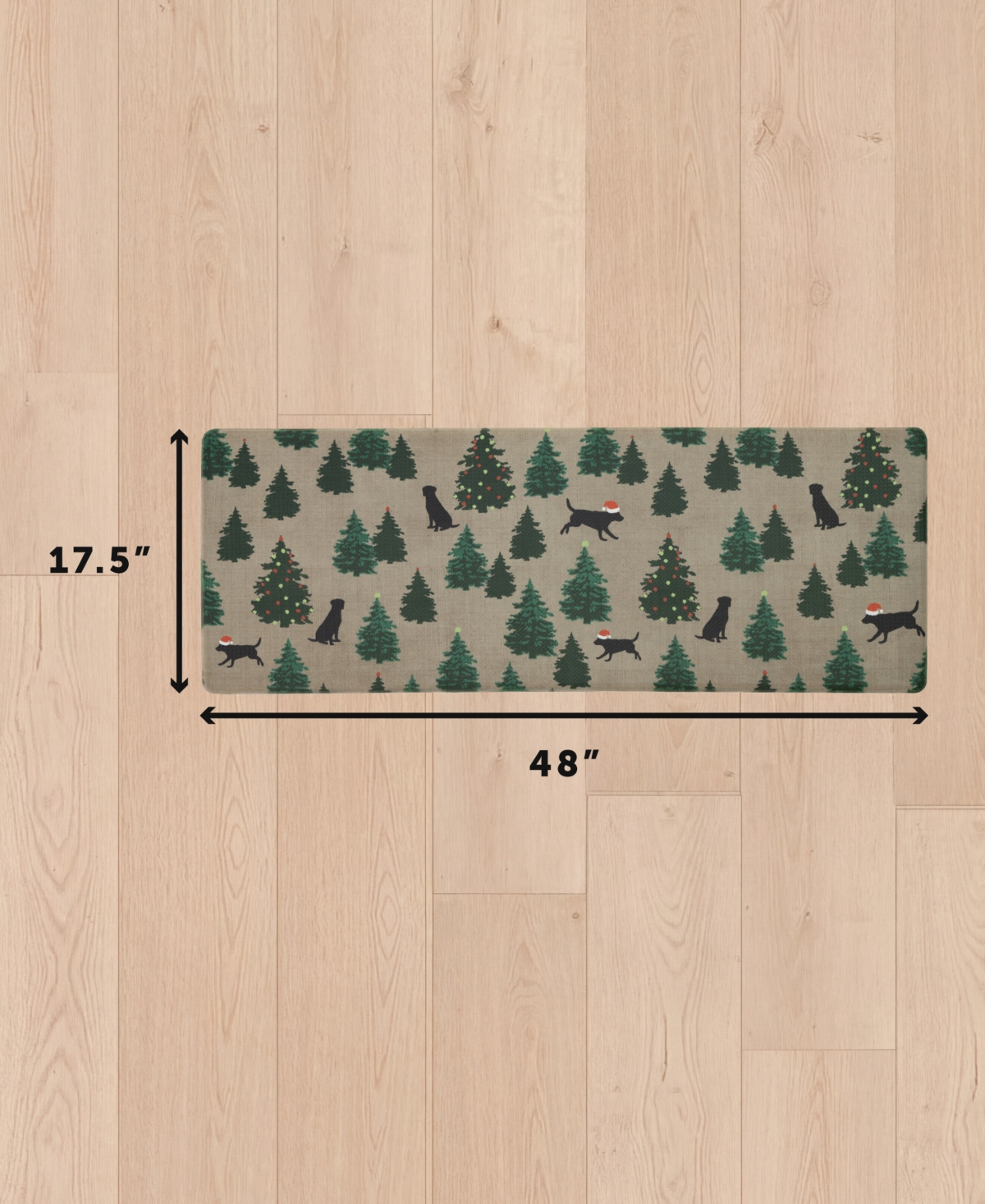 Eddie Bauer Dogs and Christmas Trees Non-Slip Kitchen Mat