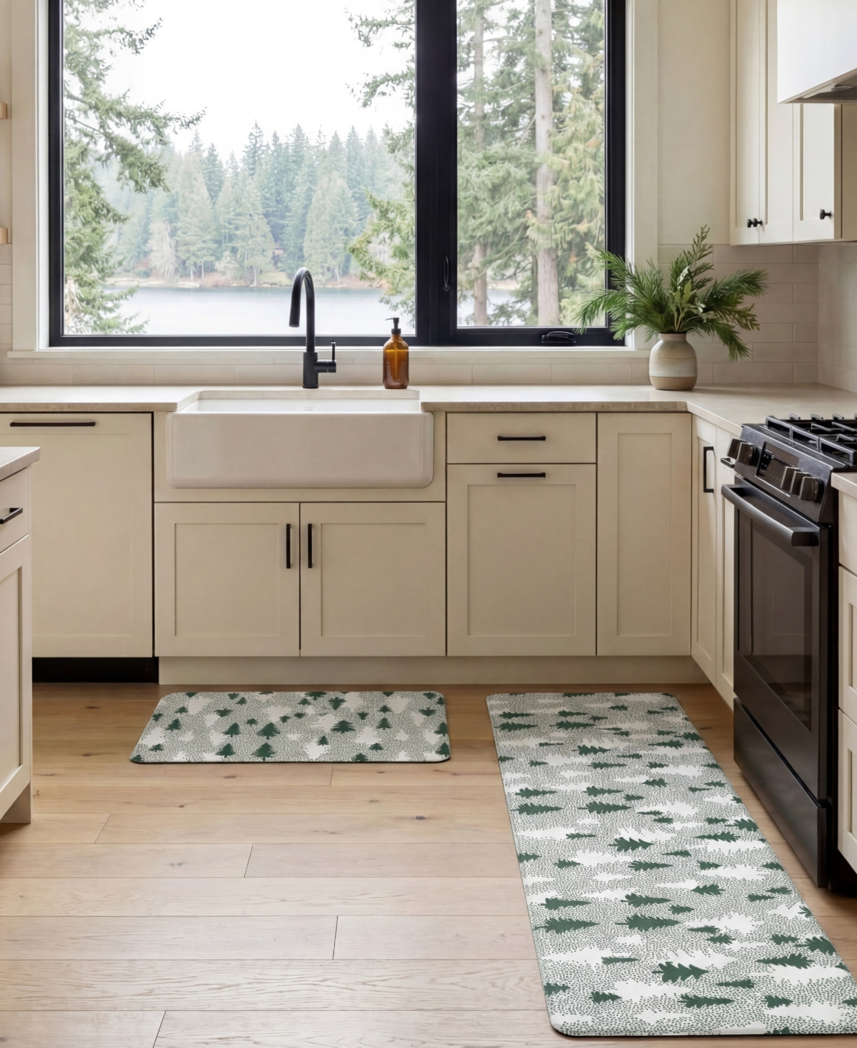 Eddie Bauer Christmas Trees Non-Slip 2-Piece Kitchen Mat Set