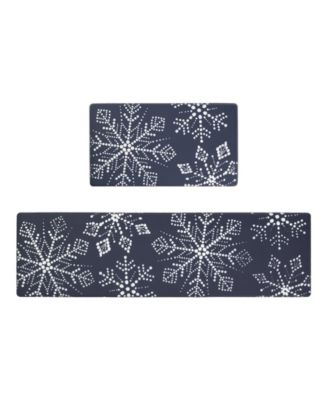 Snowflakes Non-Slip 2-Piece Kitchen Mat Set