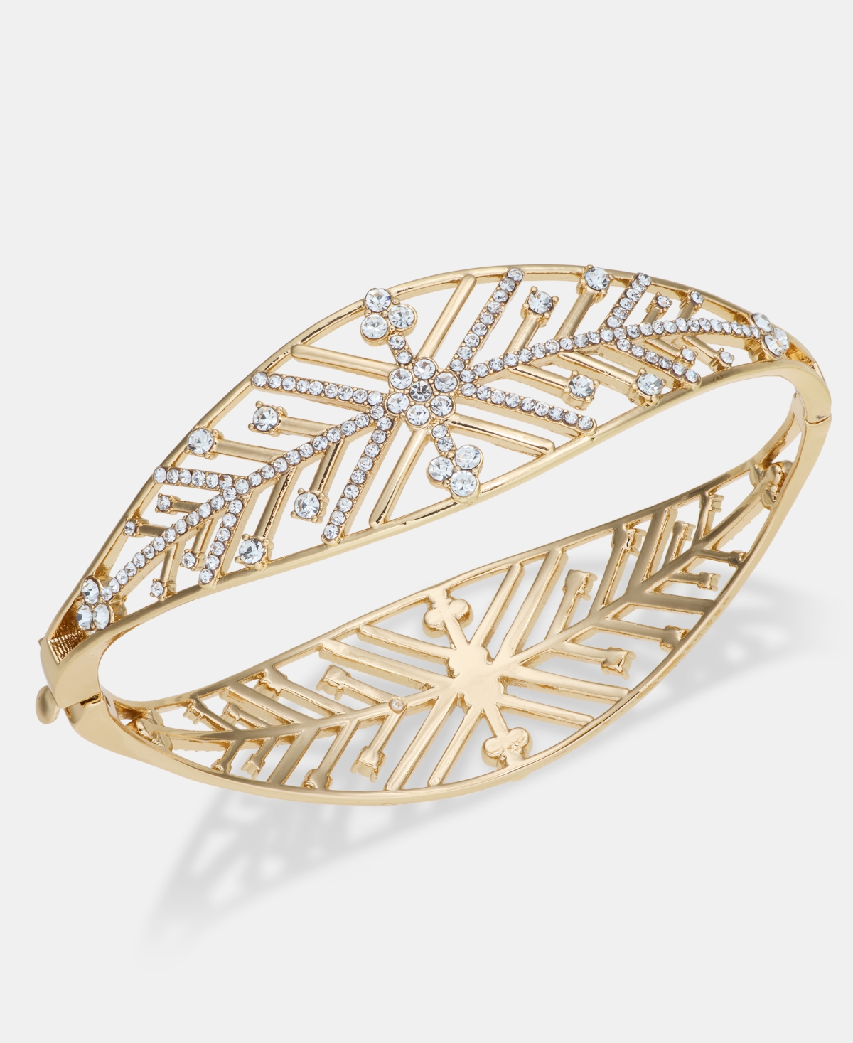 Lonna & Lilly Crystal Gold-Tone Snowflake Pave Bracelet - White
