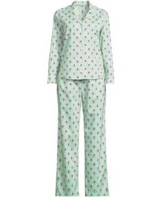 Women's Cotton Poplin 2 Piece Pajama Set - Long Sleeve Top and Pants