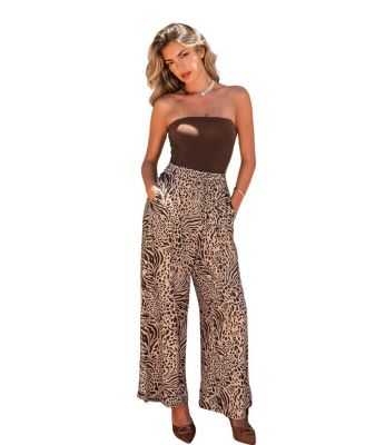Women's Big Plans Animal Print Wide-Leg Jumpsuit