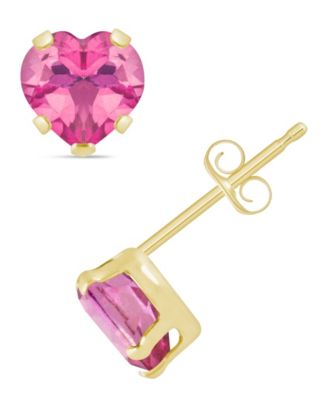 Stud Earrings in 10k Yellow Gold (Available in Amethyst, Pink Topaz, Blue Topaz, Peridot, Garnet, Citrine, and Black Onyx)