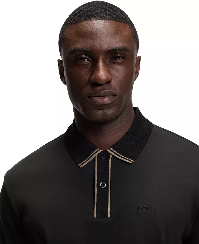 Men's Paddy Interlock-Cotton Striped-Trim Polo Shirt - thumbnail 5