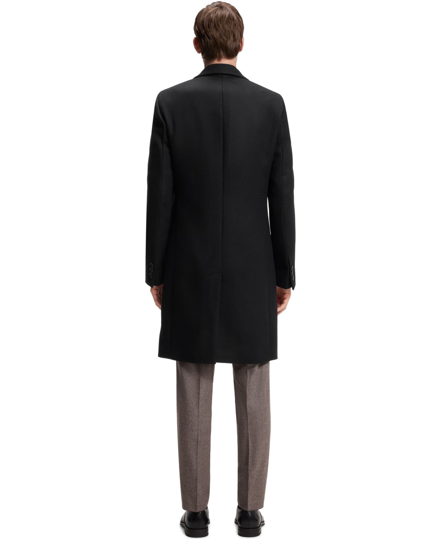 Мужское пальто Hugo Boss Slim-Fit Formal Wool-Blend, цвет: Чёрный — фото 3