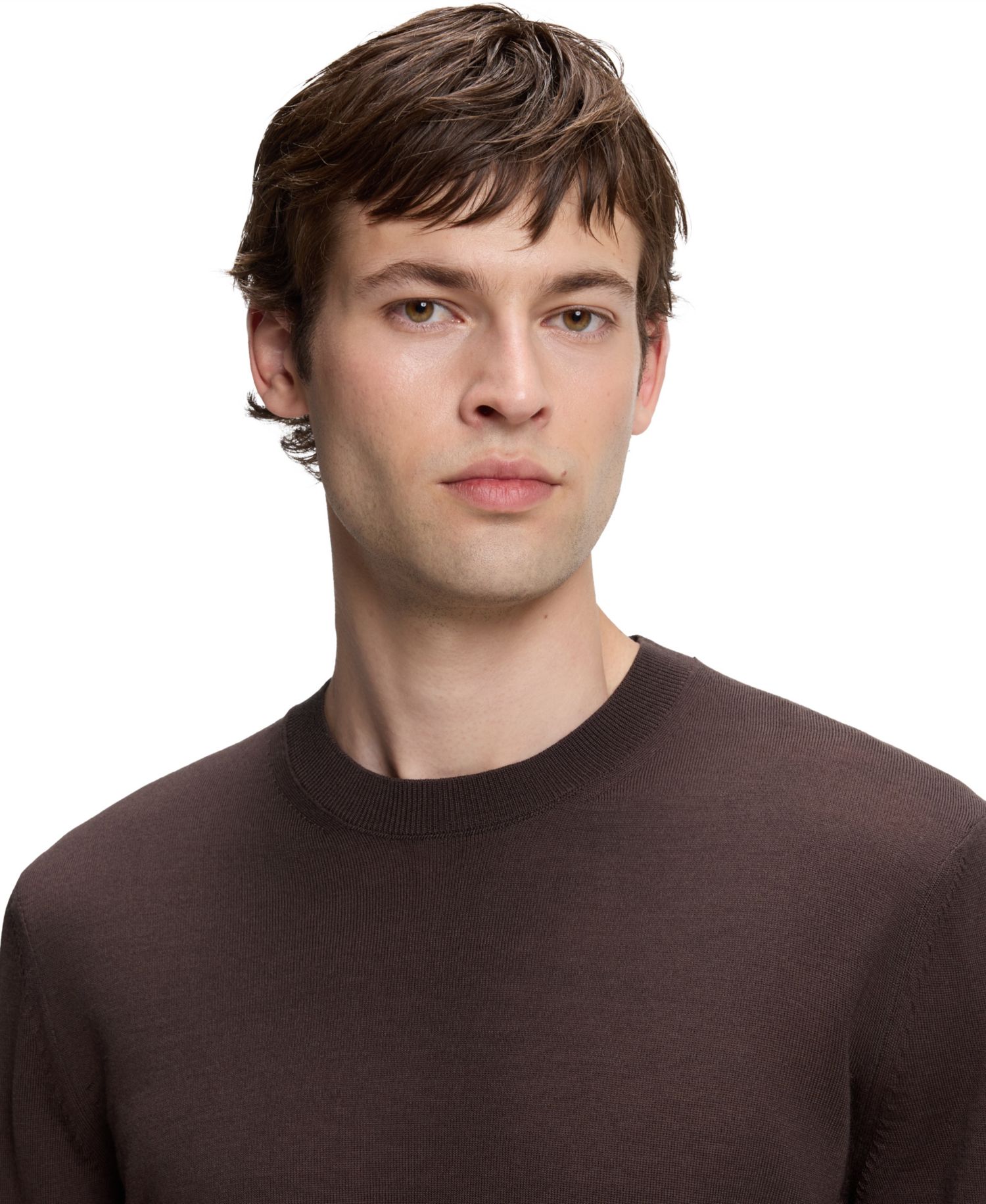 Men's Virgin Wool Crew-Neck Regular-Fit Sweater
