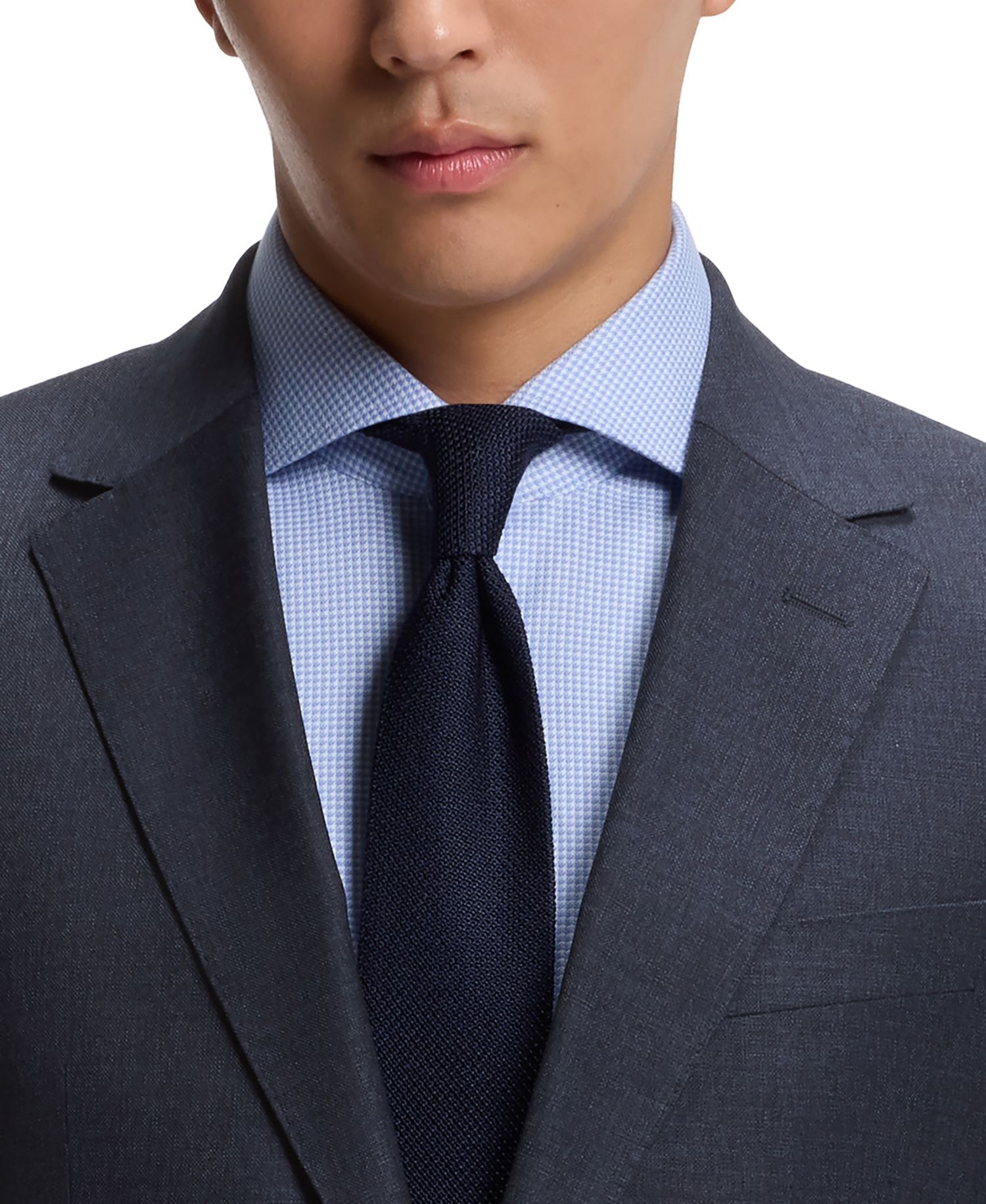 Men's Patterned Stretch Wool Two-Piece Slim-Fit Suit