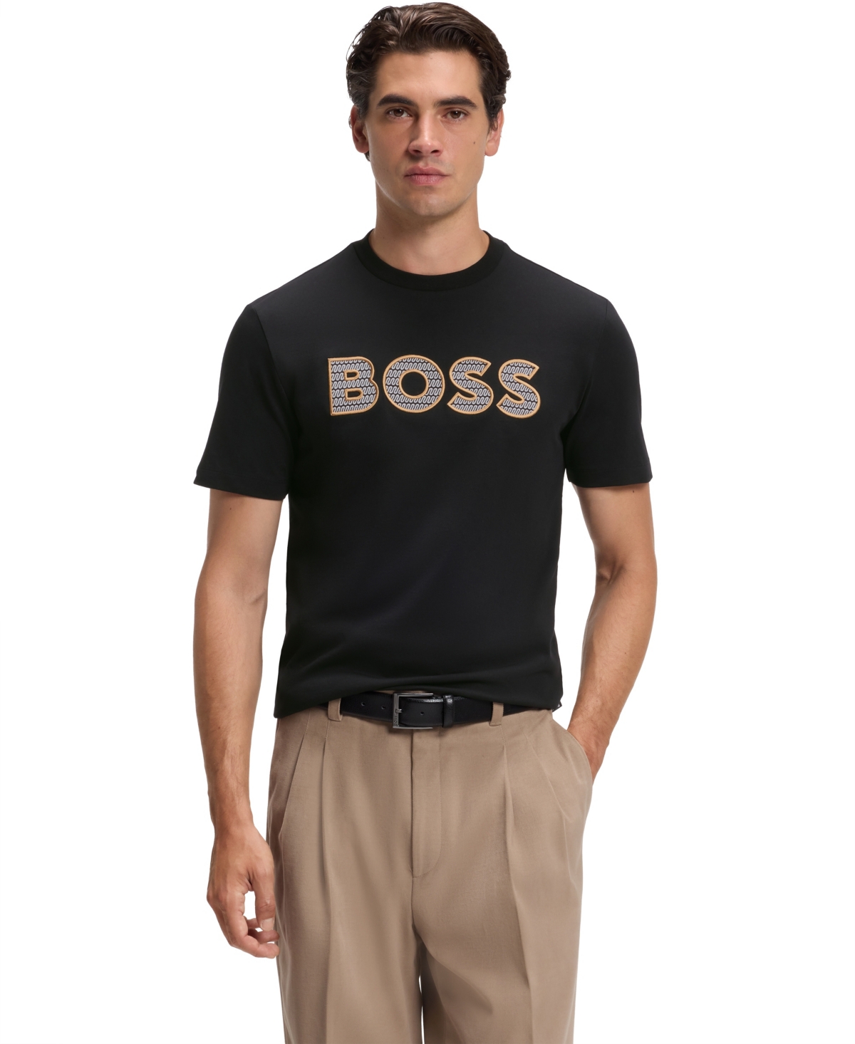 Boss by Hugo Men's Cotton-Jersey Regular-Fit Logo T-Shirt