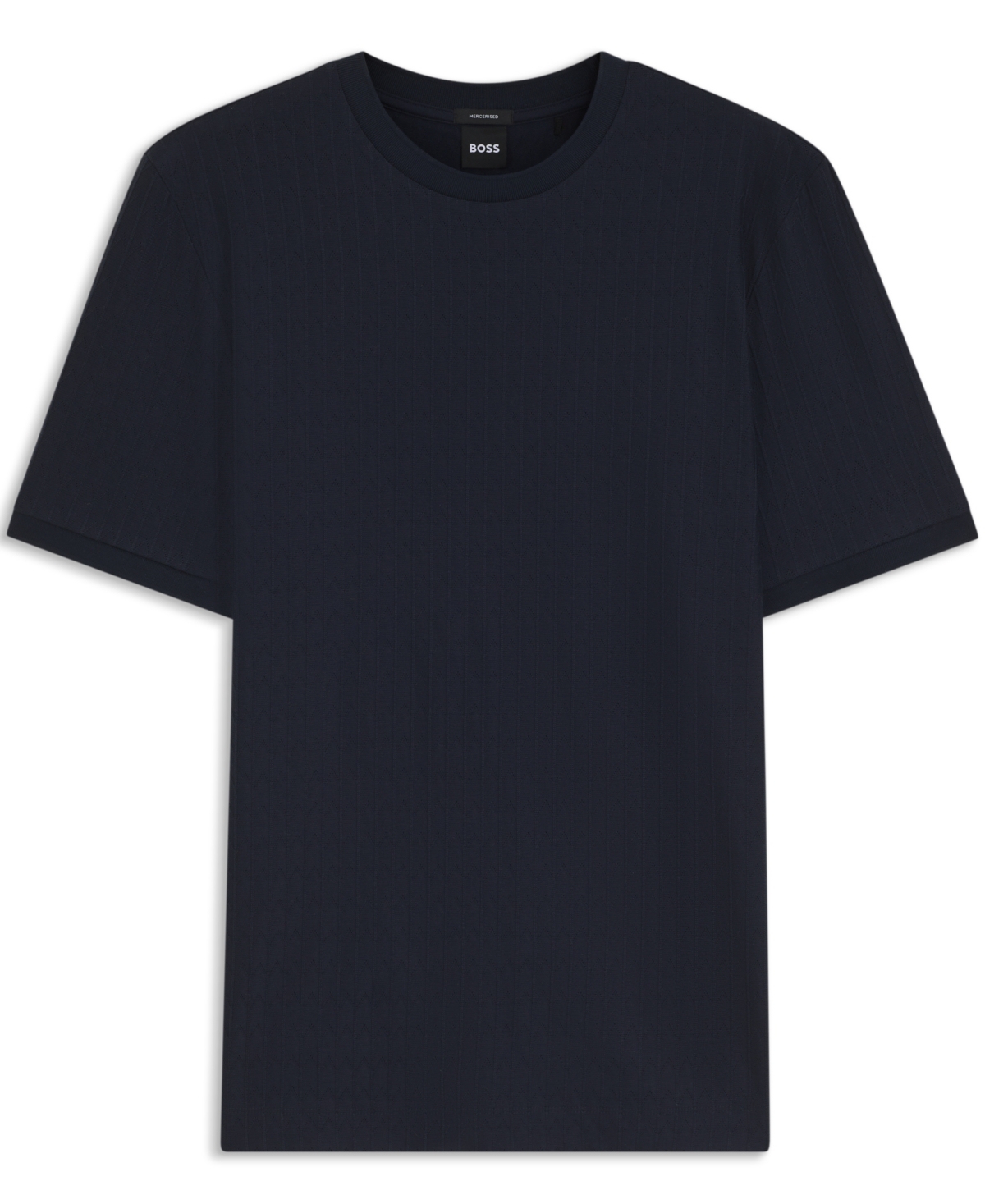 Boss by Hugo Men's Cotton Regular-Fit Geometric-Jacquard T-Shirt