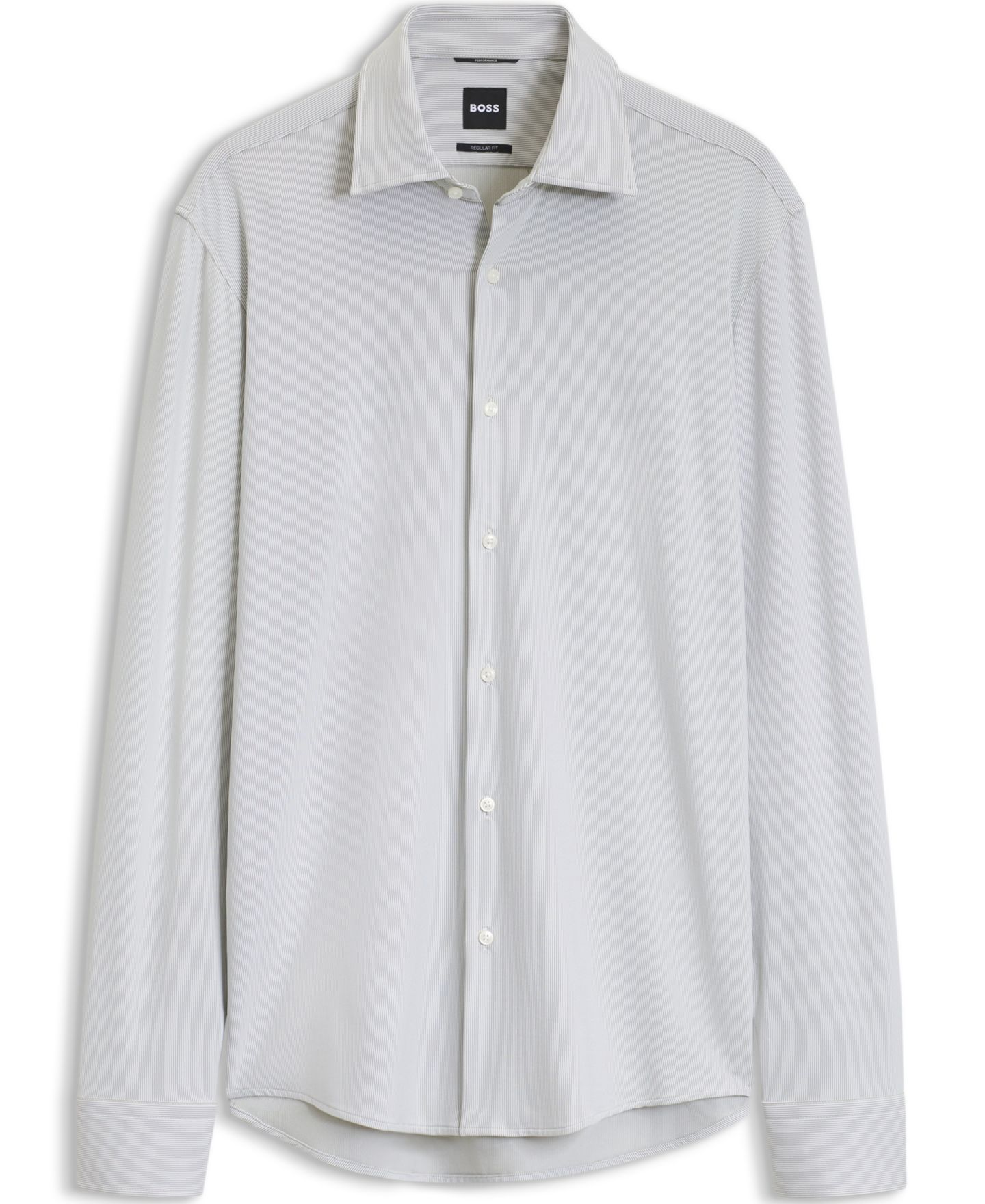 Мужская рубашка Hugo Boss Stretch Jersey Regular-Fit Business Dress Shirt, цвет: Тёмный бежевый — фото 2