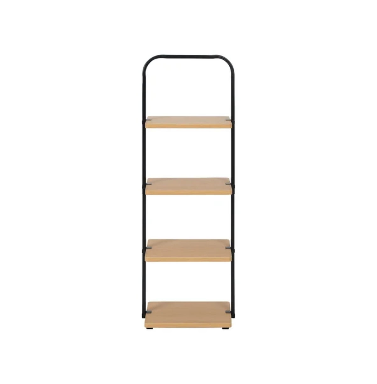 Slickblue 4-Tier Freestanding Wooden Shoe Rack in Black and Light Honey Finish - Brown