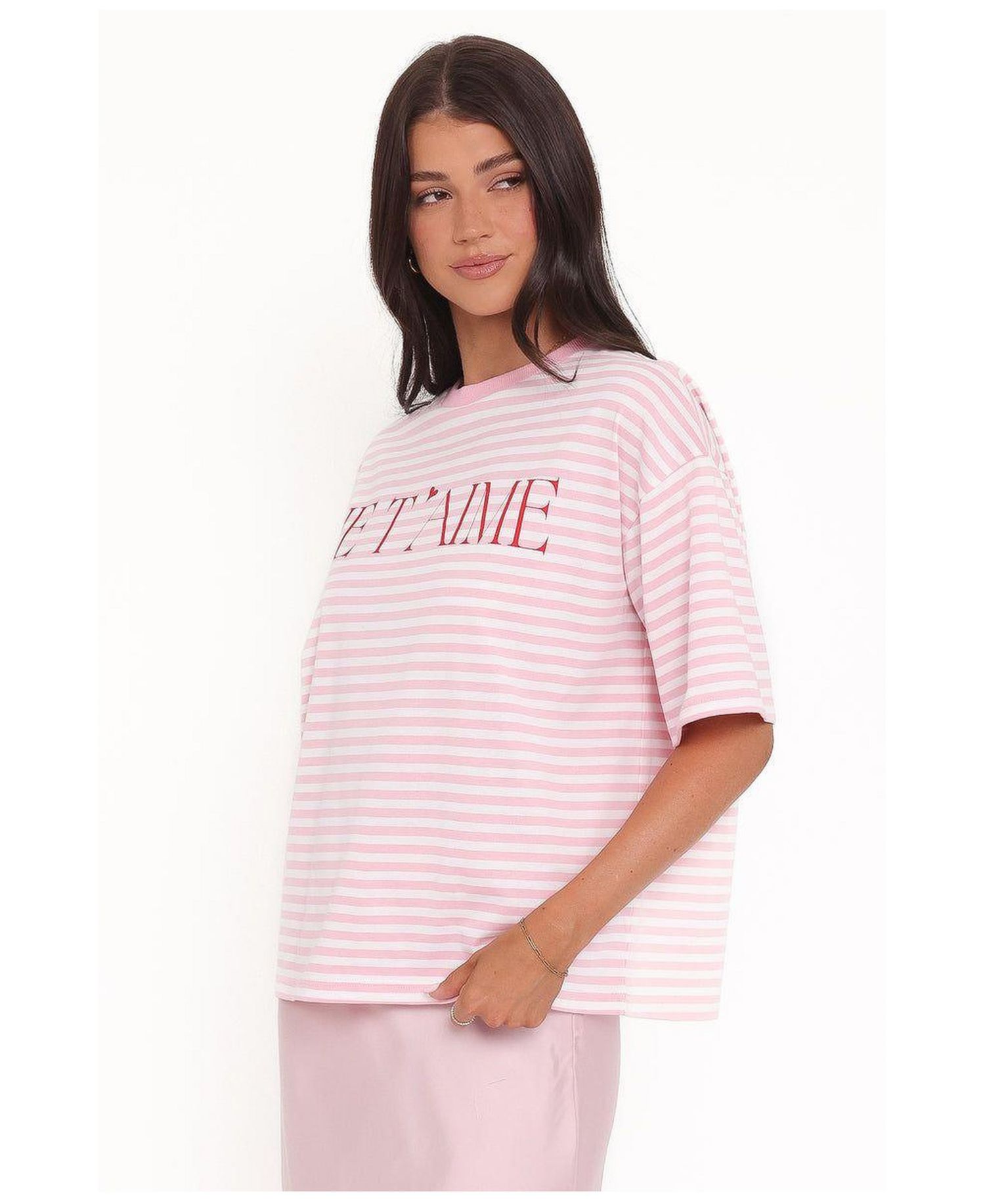 Women's Marly Je T'Aime Stripe Relaxed-Fit T-Shirt